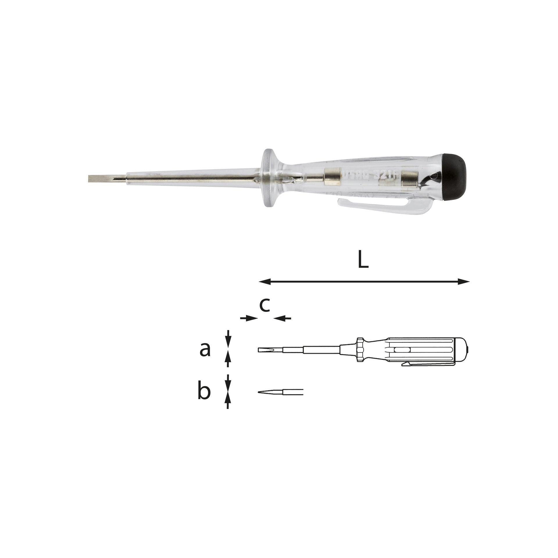 321 F - Tournevis testeur de phases 110÷250v - Usag - U03210005 321 F - Tournevis testeur de phases 110÷250v - Usag - U03210005